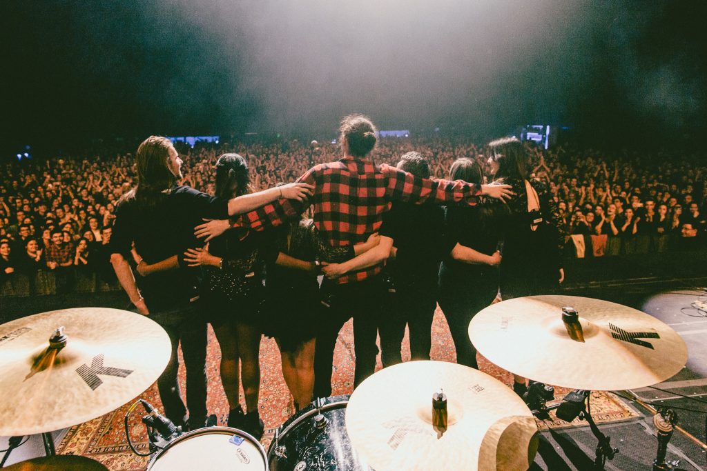 Live in the volkswagen Arena, Istanbul. Photo: Dara Munnis.
